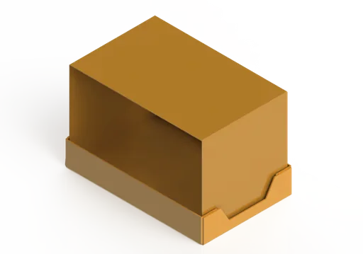 Tray with inner U-lid, flap at front