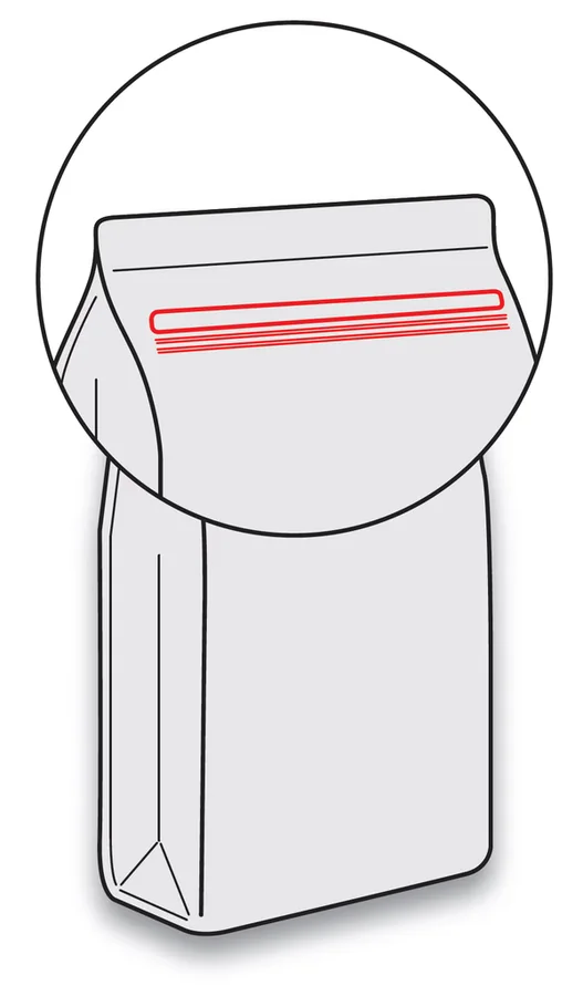 Front zip reclosure