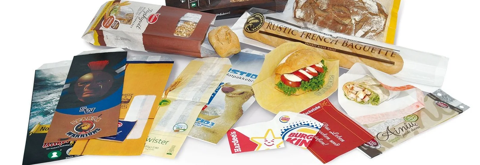 Range of finished flat and satchel paper bags produced on Garant MATADOR machines