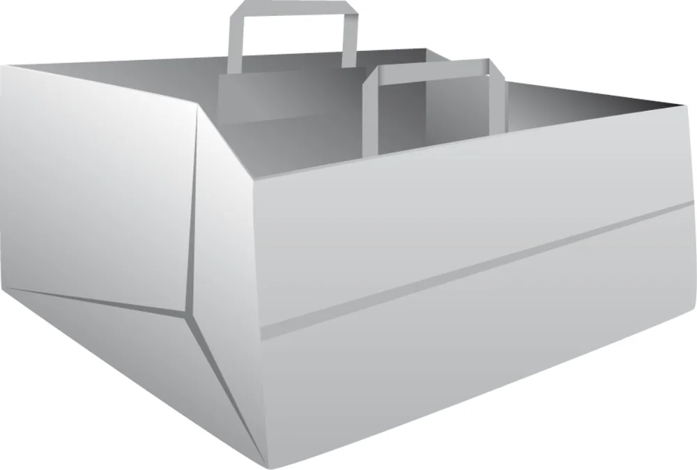 Large paper cake / pizza carrier bag with extra-large block bottom