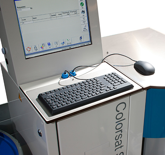 Colorsat Slim control console showing GSE Ink manager
