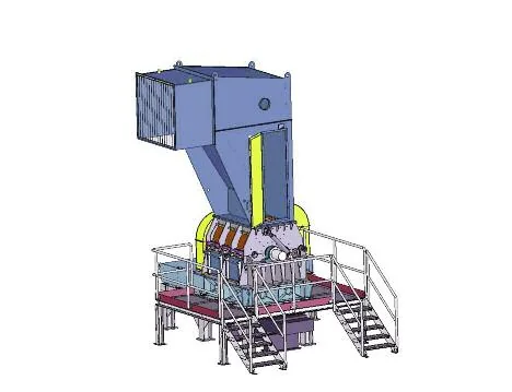 Hammer mill with feed and discharge