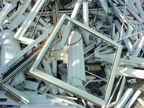 Old window frames — typical hammer-mill feed
