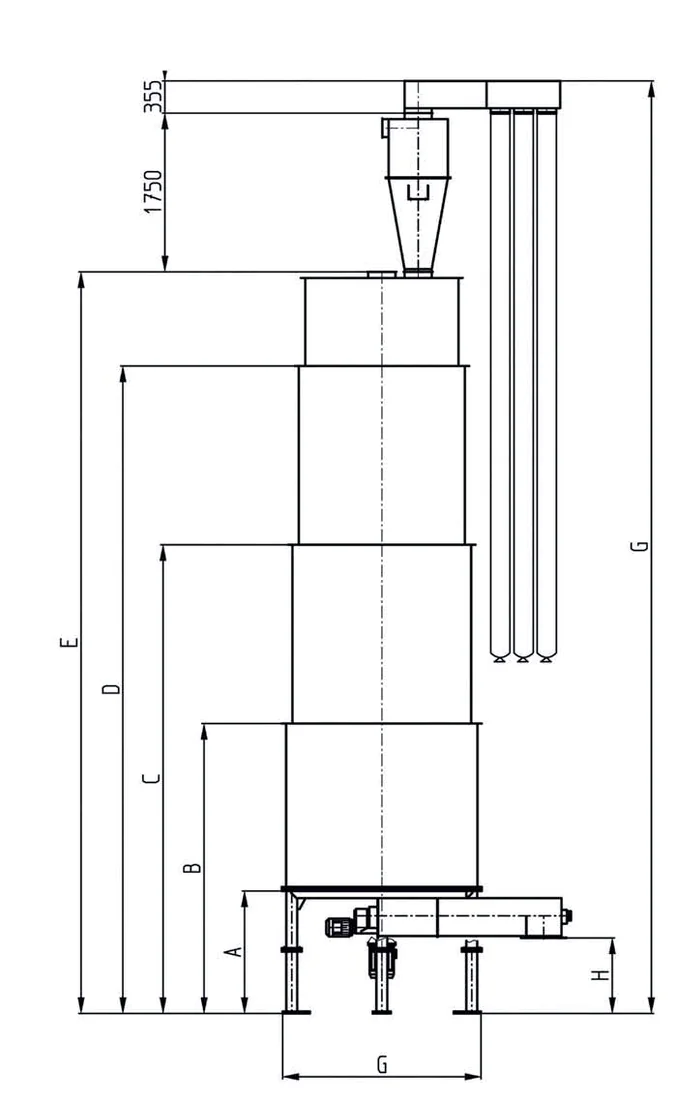HRS round silo layout with dimensions