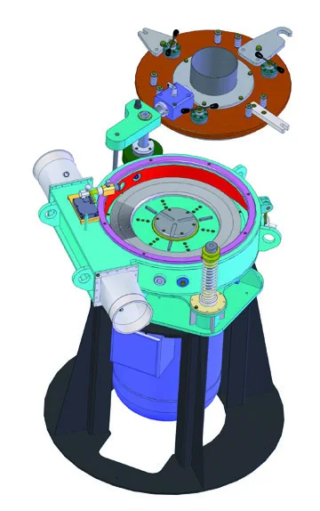 Cutaway of the grinding discs