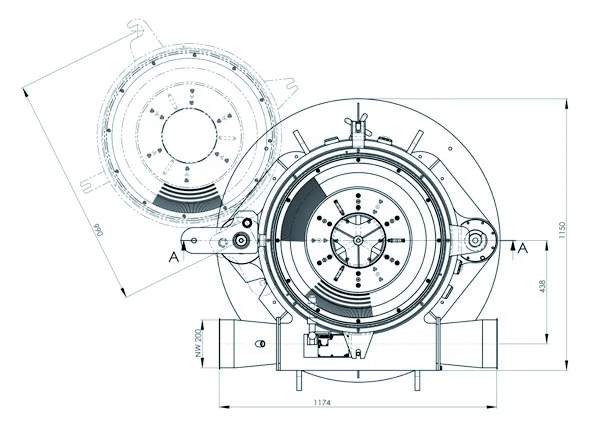 PU pulverizer layout with dimensions