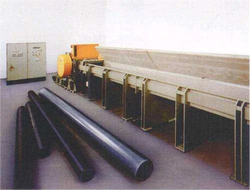 Large pipes staged for granulating