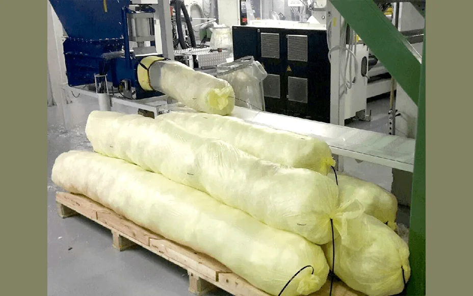 Installed on an extrusion line