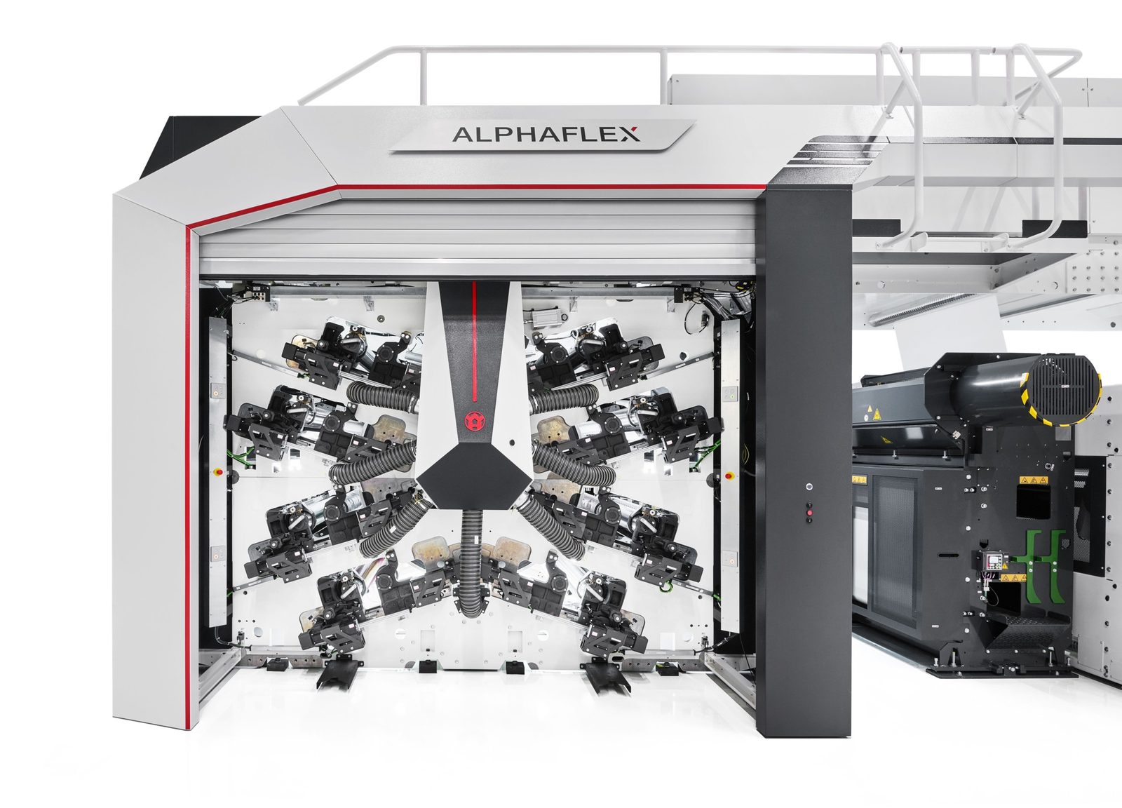 ALPHAFLEX print deck with eight colour decks around the central impression drum