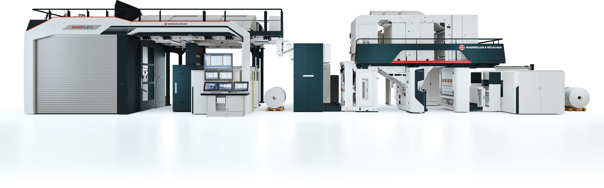 W&H ONEFLEX CI flexo press with an inline printing and coating unit downstream